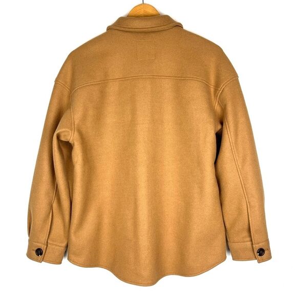 Avec Les Filles Chestnut Brown Oversized Button Down Shacket Pockets size medium - Picture 3 of 5